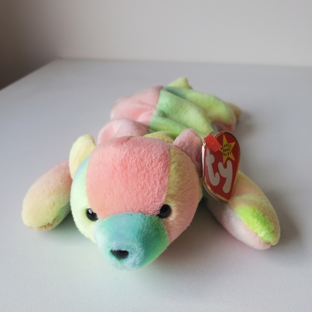 Original Beanie Baby | Sammy the Pastel Tie Dye Bear